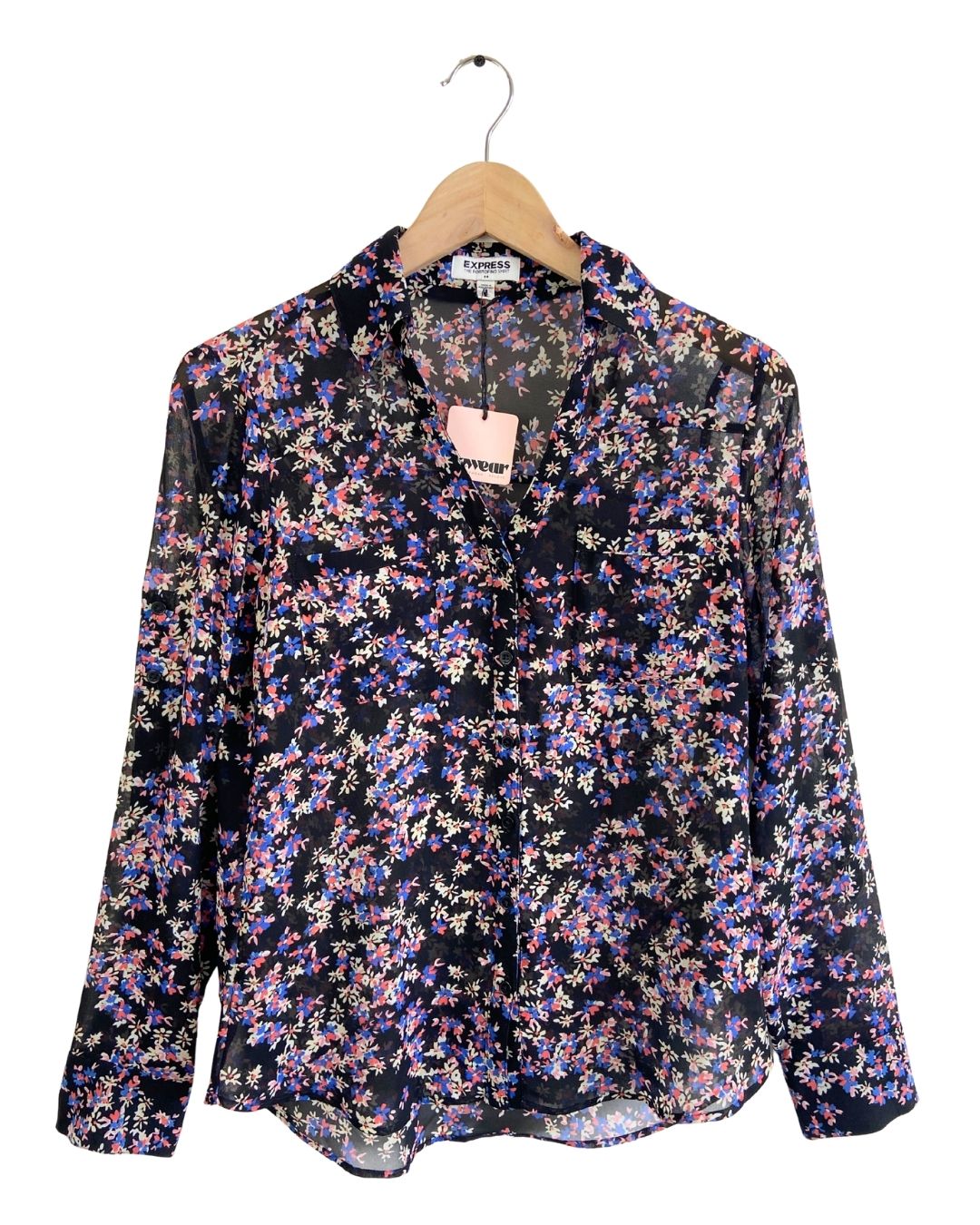 Camisa traslúcida manga larga