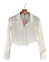 Camisa crop manga larga