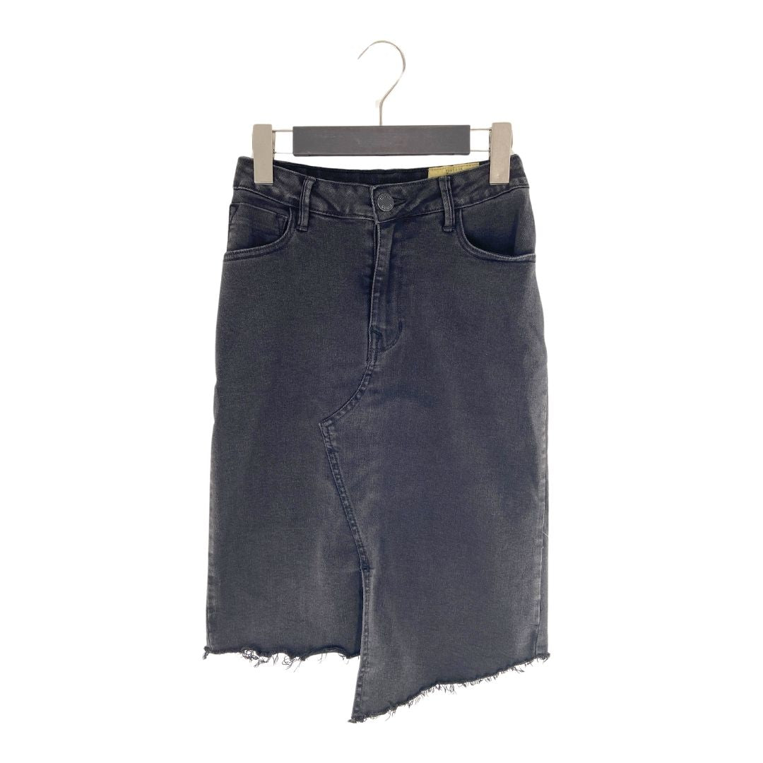 Falda midi en denim stretch