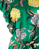 Blusa satinada vuelo en mangas