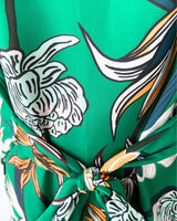 Blusa satinada vuelo en mangas