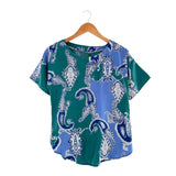 Blusa satinada manga corta