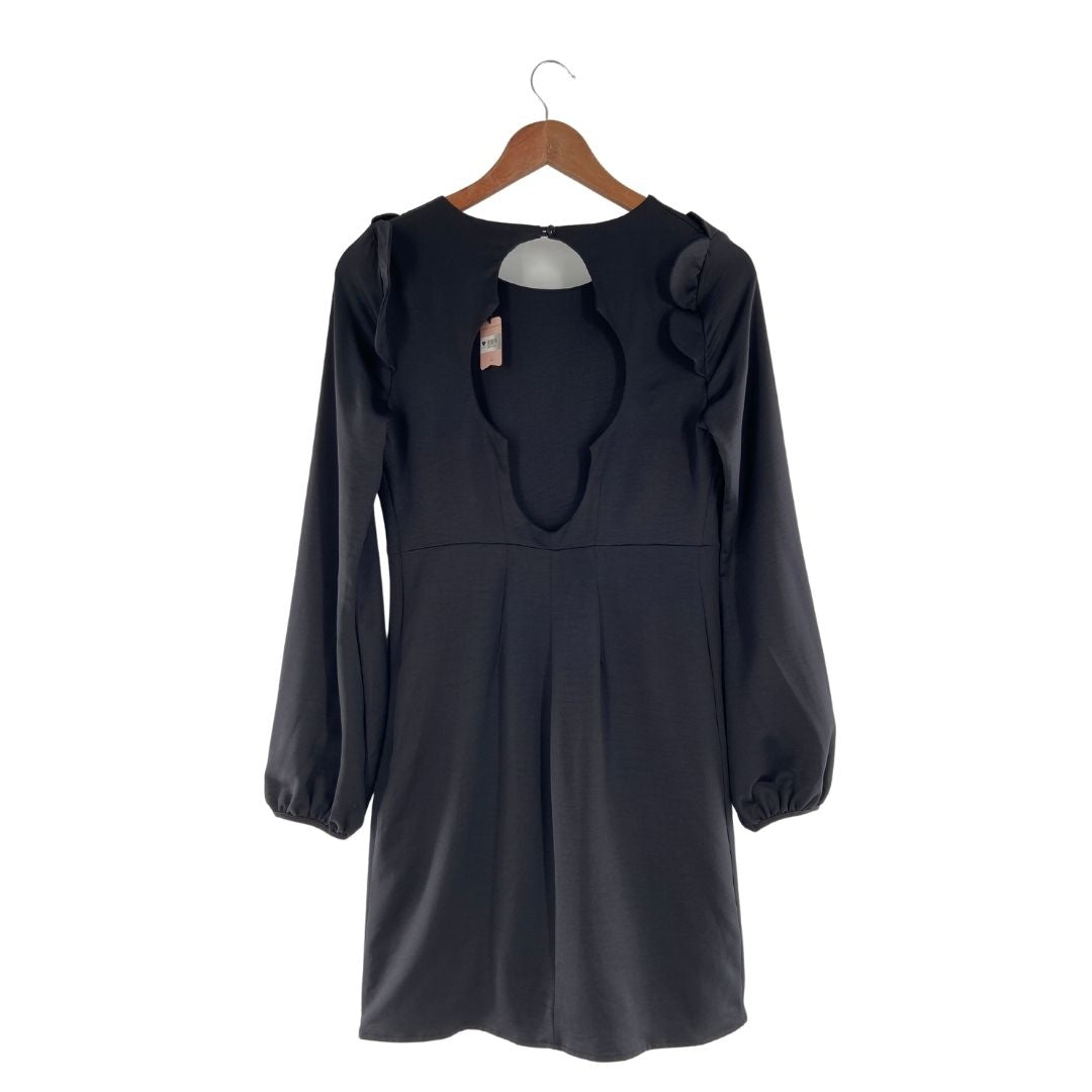 Vestido mini satinado manga