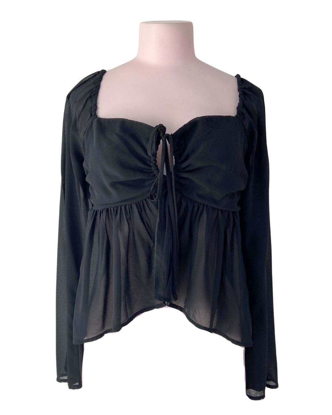 Blusa crop manga larga