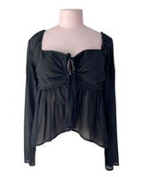 Blusa crop manga larga
