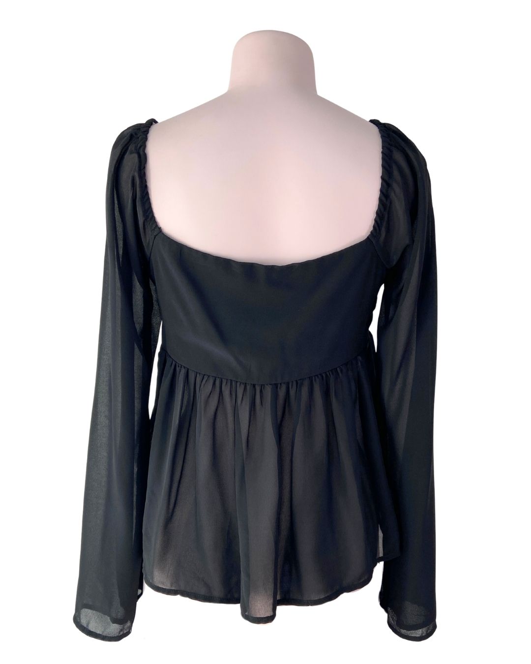 Blusa crop manga larga