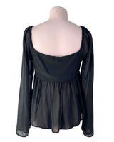 Blusa crop manga larga