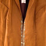 Chaqueta abierta efecto gamuza
