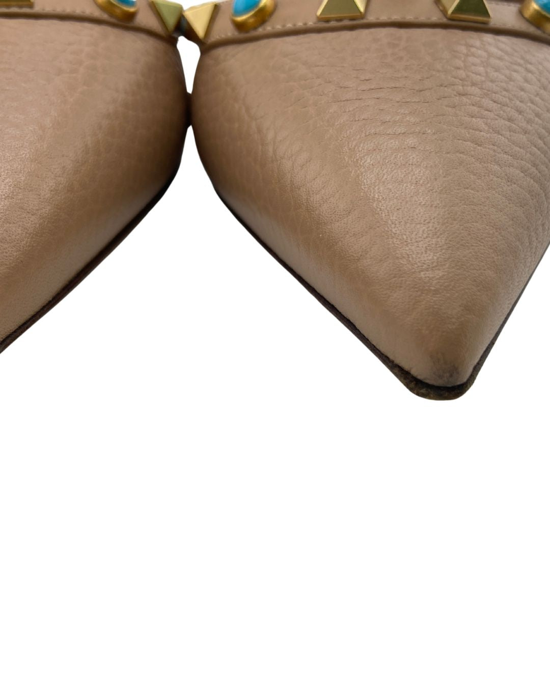 Stilettos Rockstud de cuero