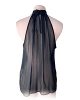 Blusa traslúcida cuello halter