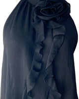 Blusa traslúcida cuello halter