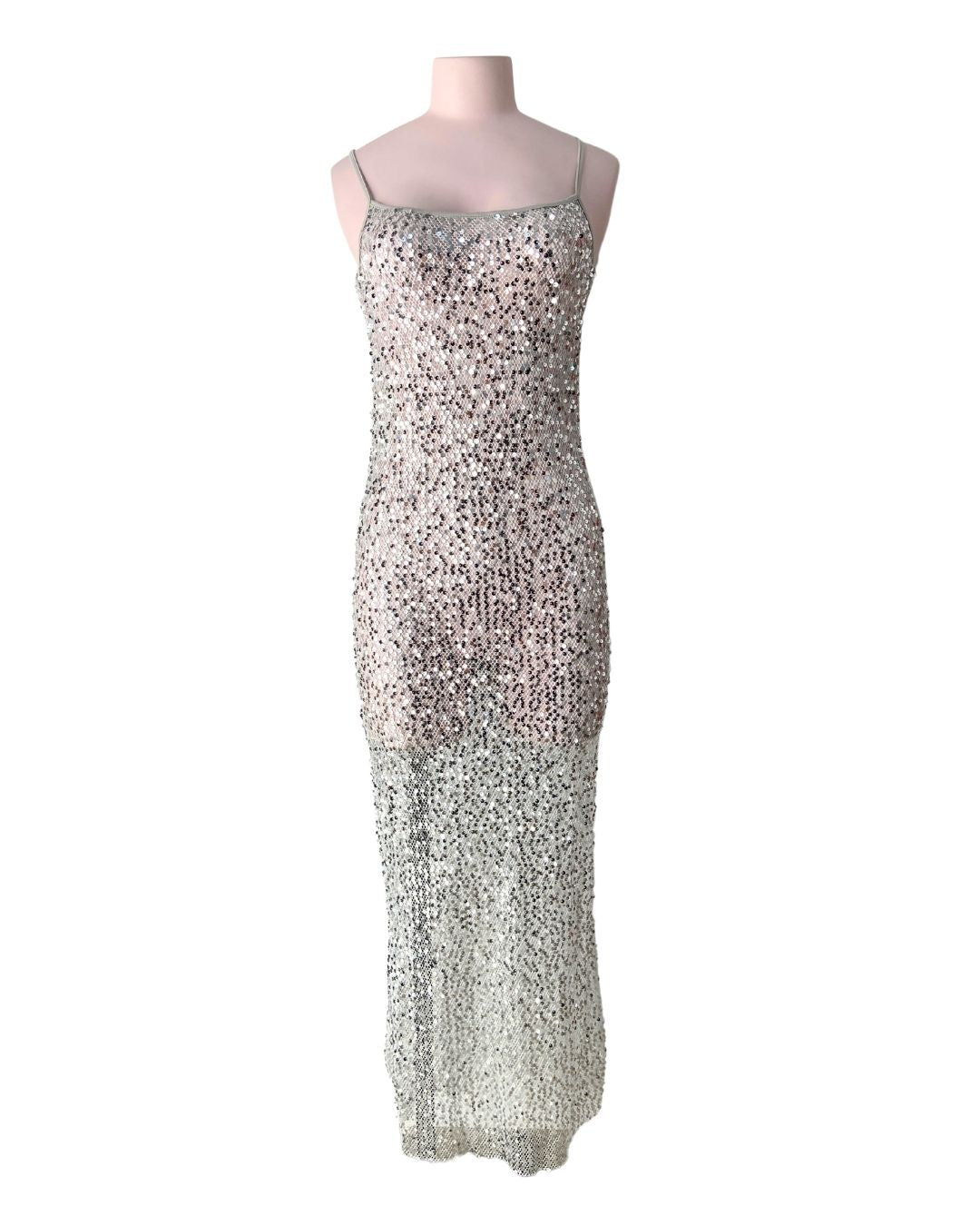 Maxi vestido tiras en mesh