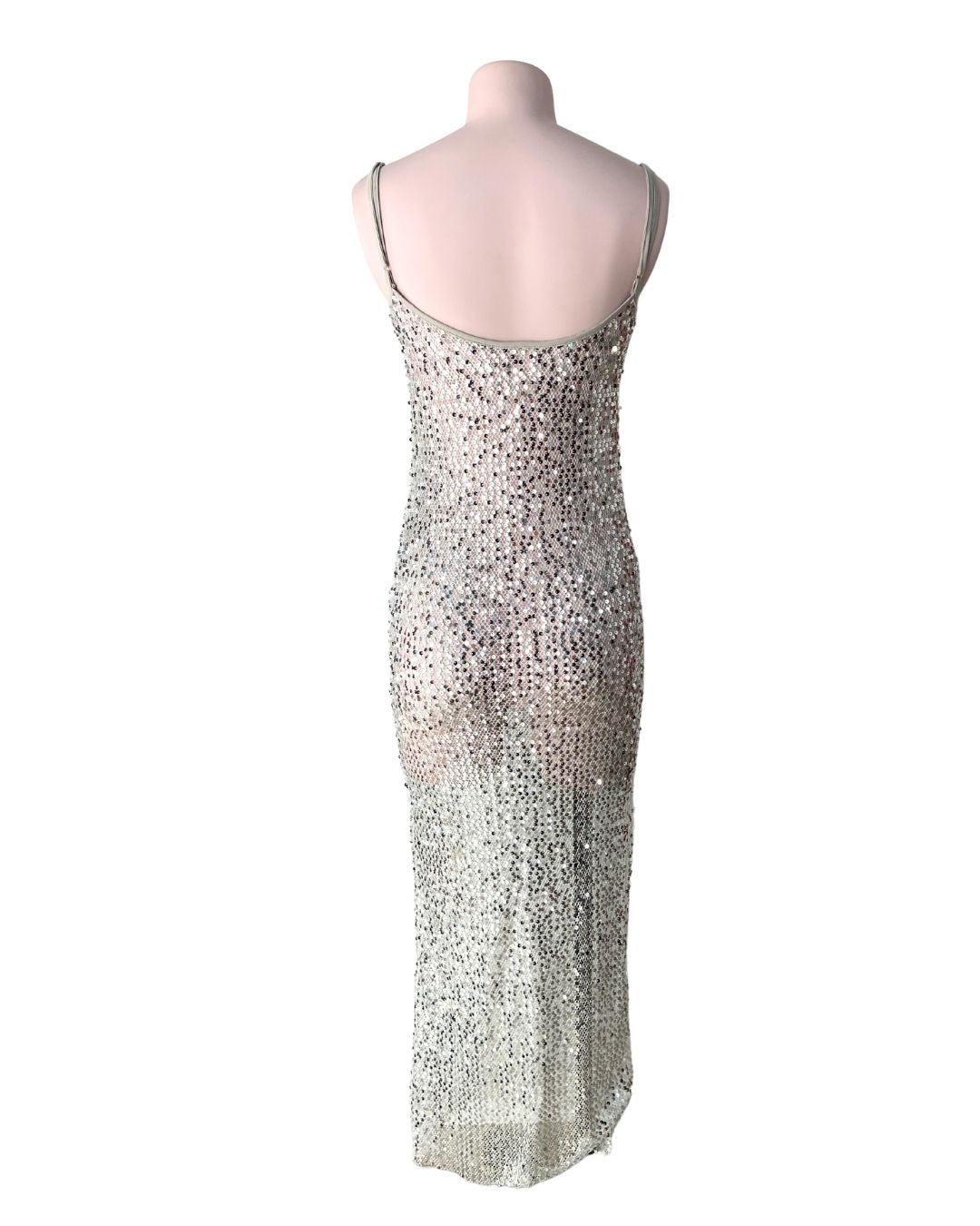 Maxi vestido tiras en mesh