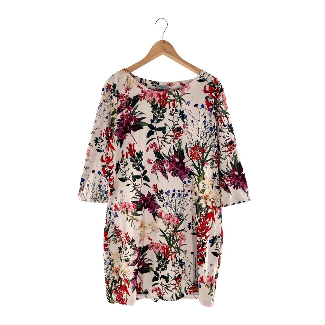 Vestido mini manga 3/4 print