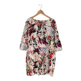 Vestido mini manga 3/4 print