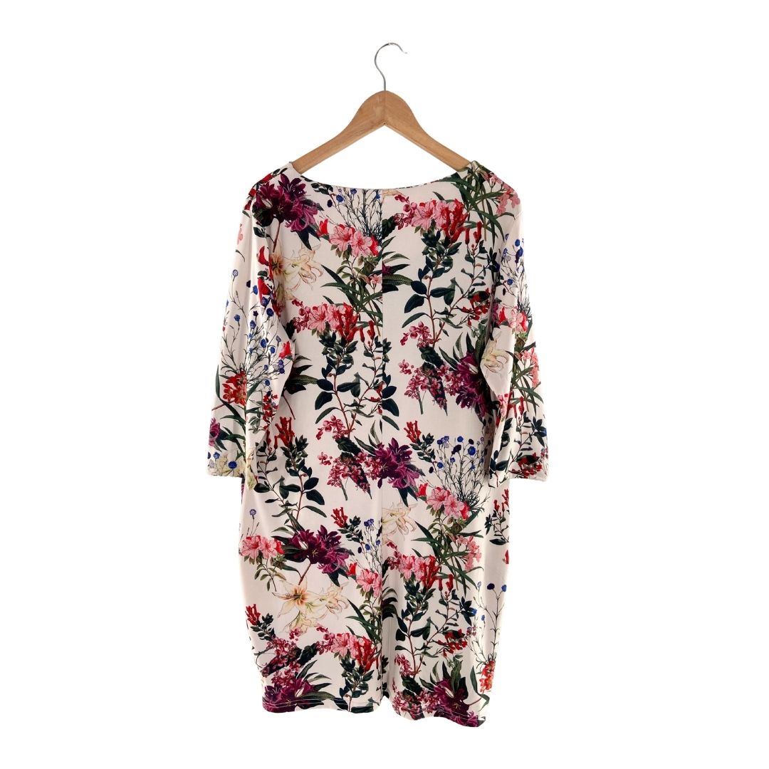 Vestido mini manga 3/4 print