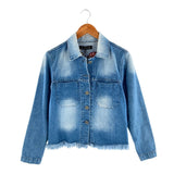 Chaqueta en denim wash bordada