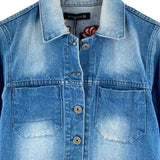 Chaqueta en denim wash bordada