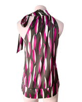 Blusa satinada cuello halter