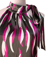 Blusa satinada cuello halter