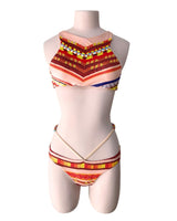 Bikini con pedrería y print
