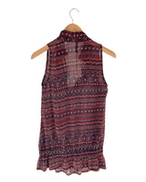Blusa traslúcida con print