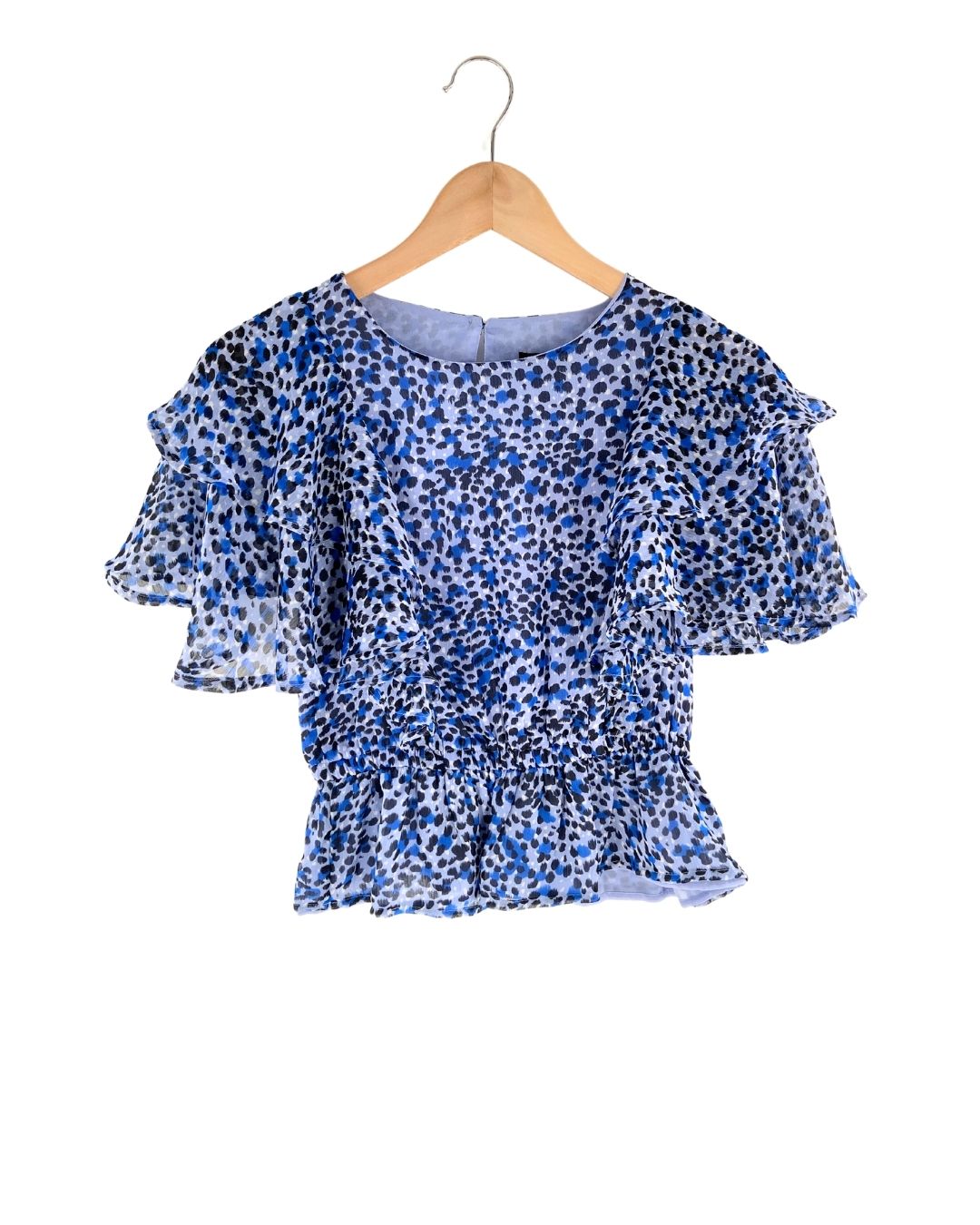 Blusa crop traslúcida print