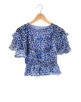 Blusa crop traslúcida print