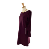 Vestido mini manga larga crema