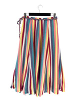 Falda midi corte A a rayas