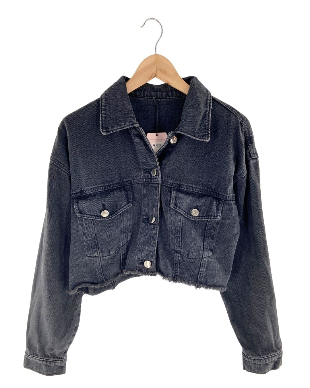 Chaqueta crop deshilada