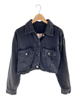 Chaqueta crop deshilada