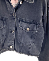 Chaqueta crop deshilada