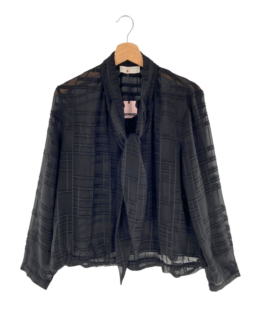 Blusa traslúcida a cuadros