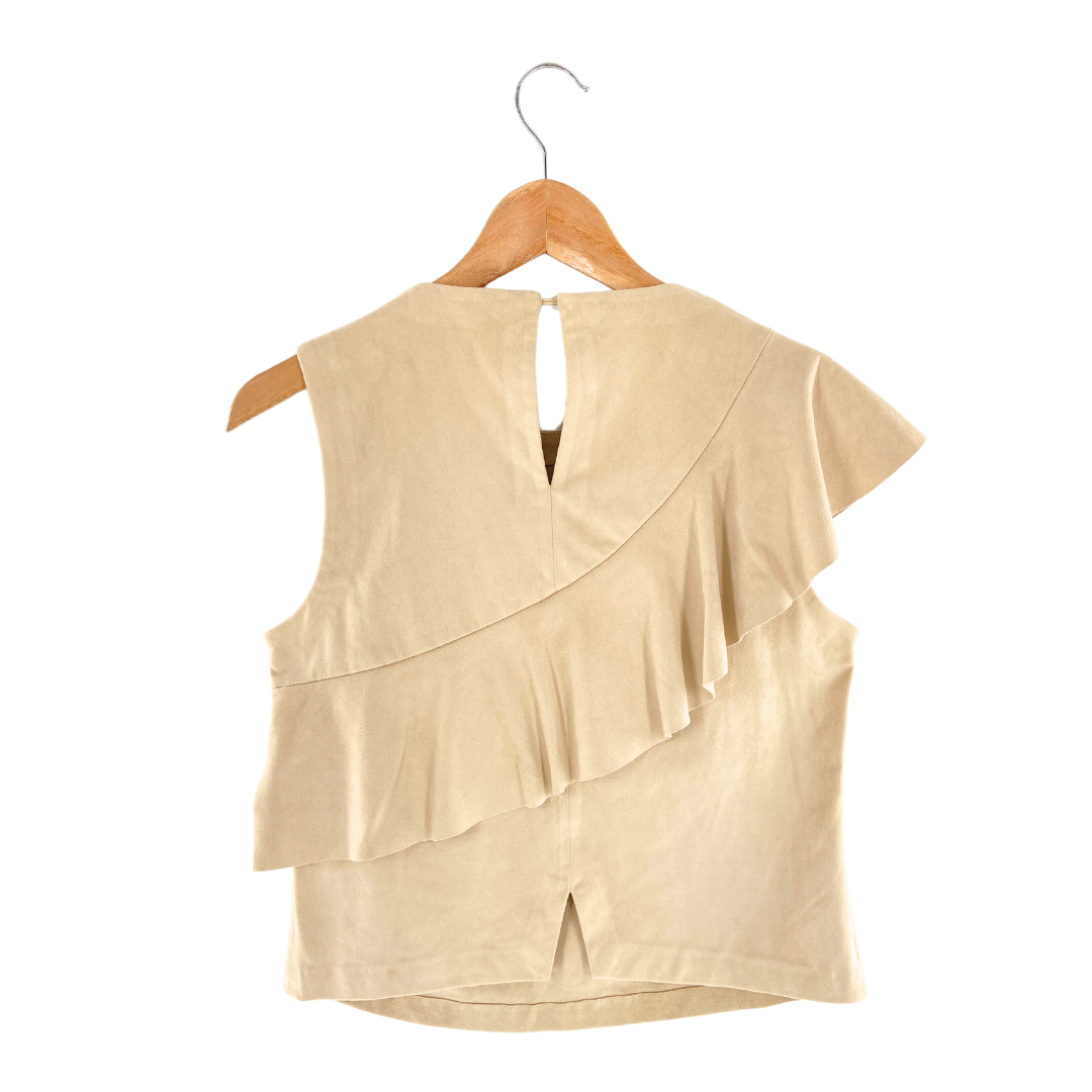 Blusa sleeveless en gamuza