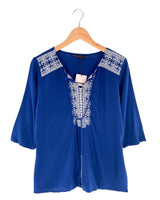 Blusa manga 3/4 con bordado