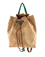 Morral en cuero estampado