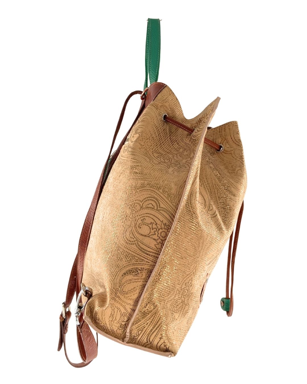Morral en cuero estampado