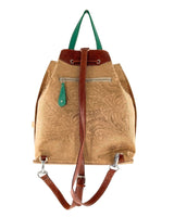 Morral en cuero estampado