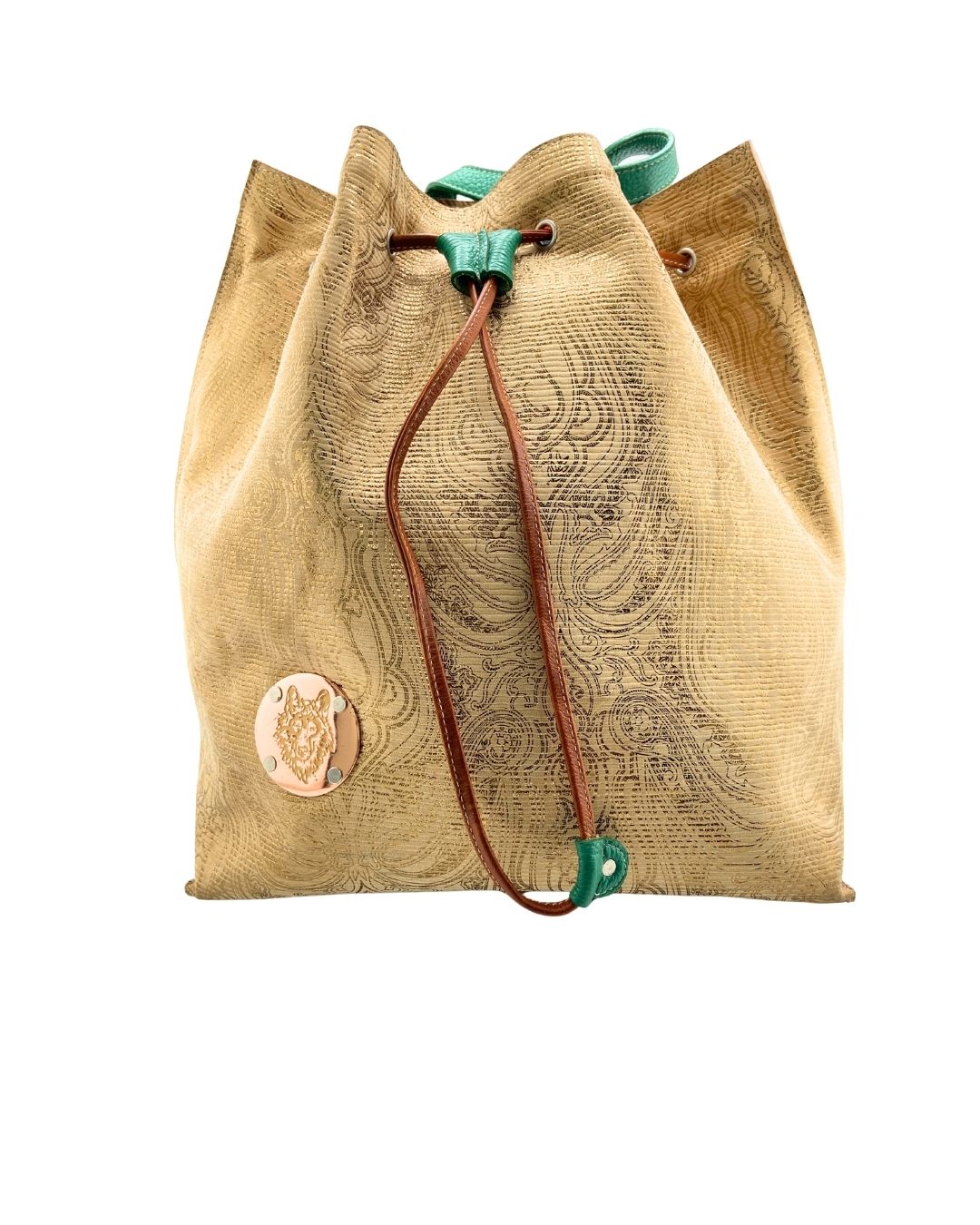 Morral en cuero estampado