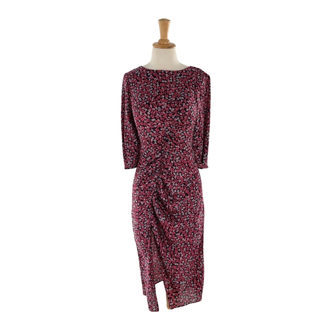 Vestido midi manga 3/4 print