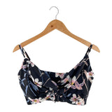 Crop top de tiras print flores