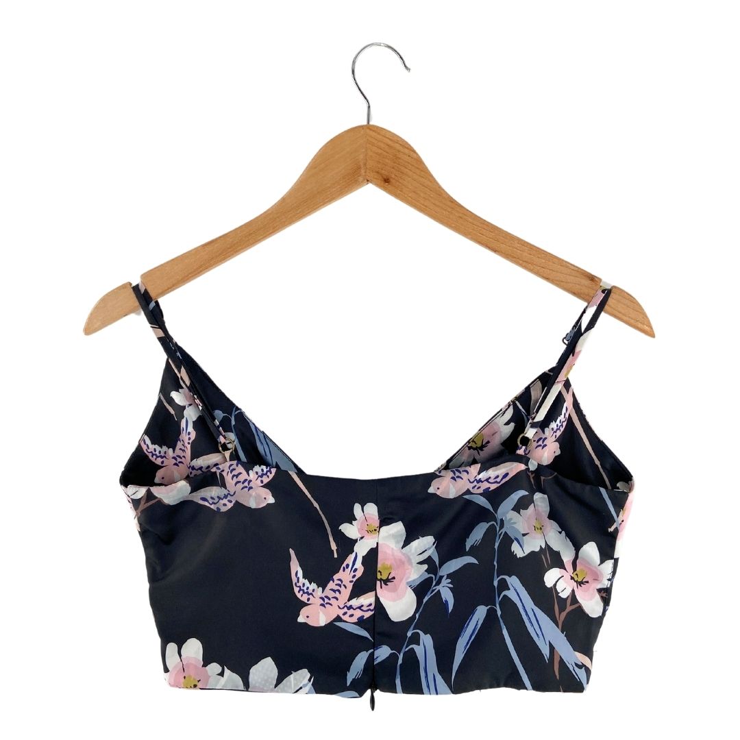 Crop top de tiras print flores