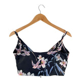 Crop top de tiras print flores