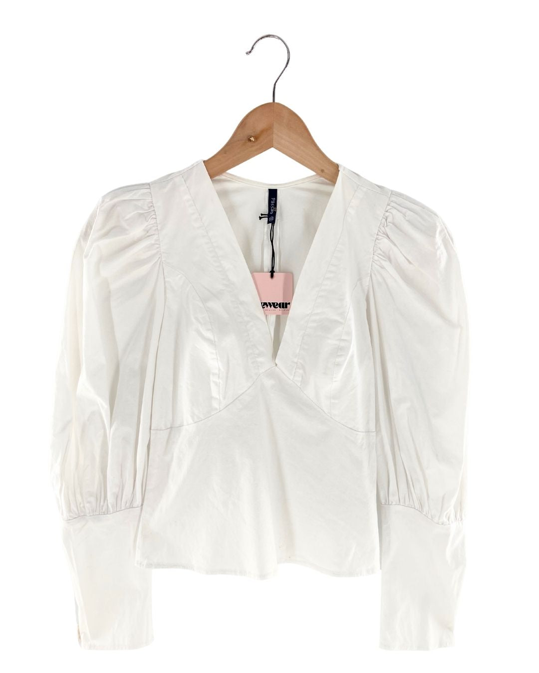 Blusa manga larga escote en V