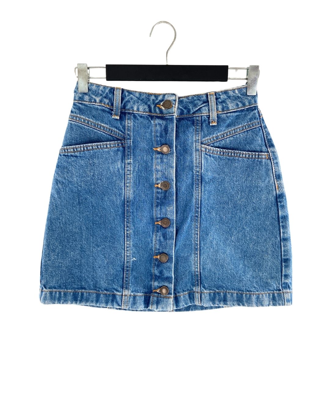 Falda mini en denim rígida