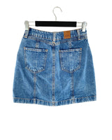 Falda mini en denim rígida
