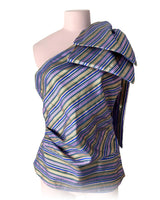 Blusa one shoulder maxi lazo