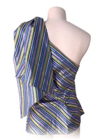 Blusa one shoulder maxi lazo