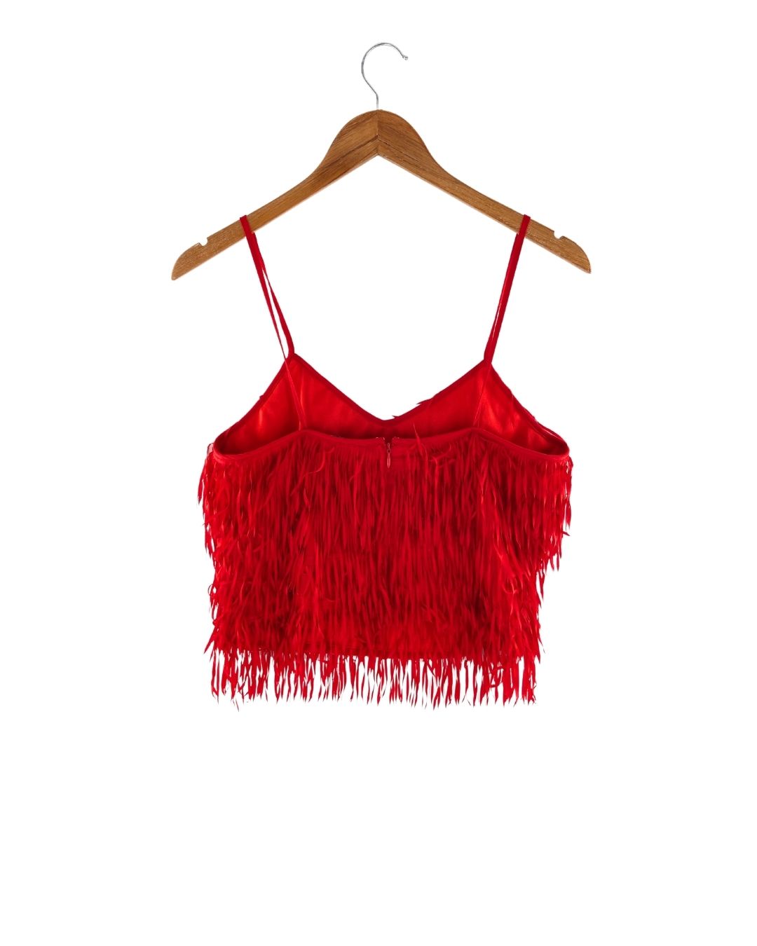 Blusa crop de tiras con flecos